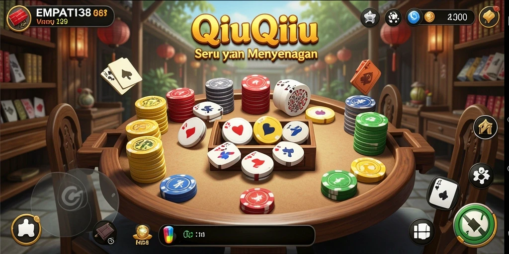 Screenshot gameplay EMPATI138 menampilkan aksi QiuQiu yang mendebarkan.