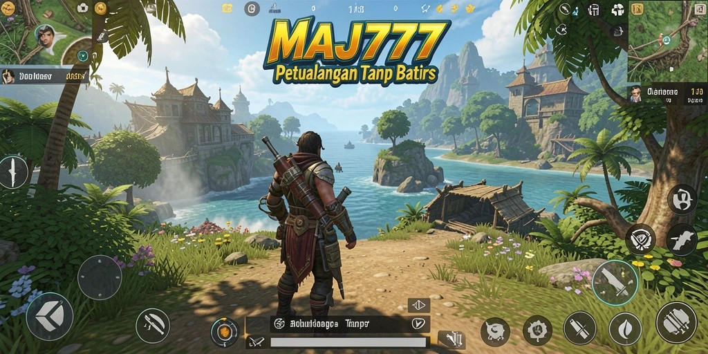 Tangkapan layar utama MAJ777 menampilkan eksplorasi dunia terbuka yang kaya akan detail.