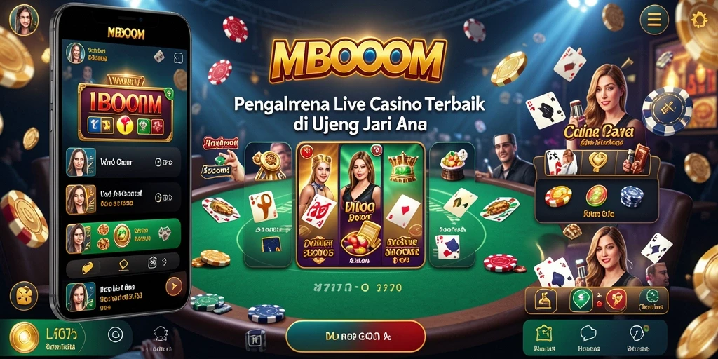 Tampilan gameplay Live Casino yang mengasyikkan di MBOOM.