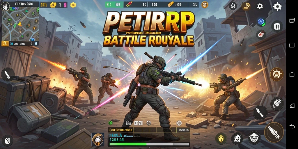 Gameplay Battle Royale yang mendebarkan di PETIRRP.
