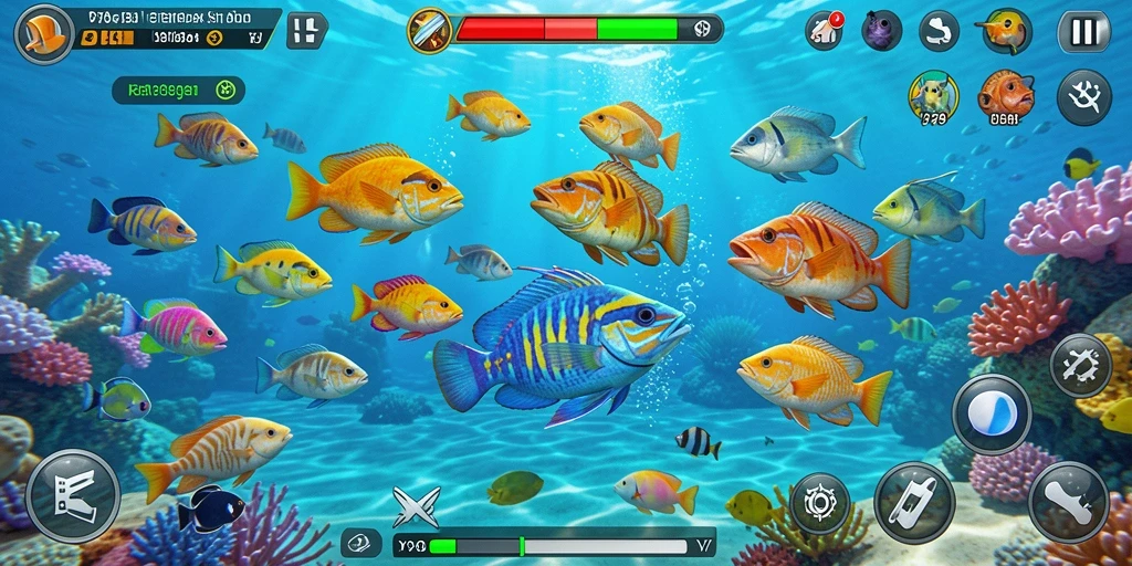 Gameplay Y89 menampilkan serunya menembak ikan dengan berbagai senjata.